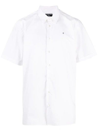 Shop Raf Simons Embroidered Logo Short-sleeve T-shirt In White