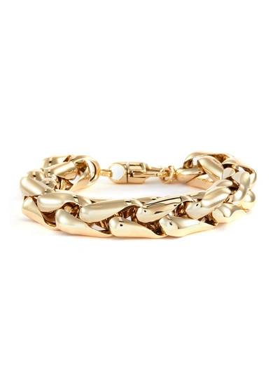 Shop Lauren Rubinski Lucky Link Medium Wheaten 14k Gold Chain Bracelet