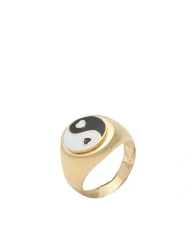 Shop Wilhelmina Garcia Yin/yang Ring Woman Ring Gold Size 6.75 Silver, 18kt Gold-plated