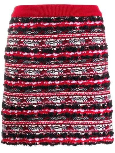 Shop Thom Browne Woven Mini Skirt In Red