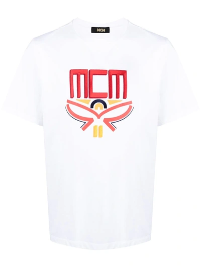 Shop Mcm Graphic Logo Print T-shirt In White
