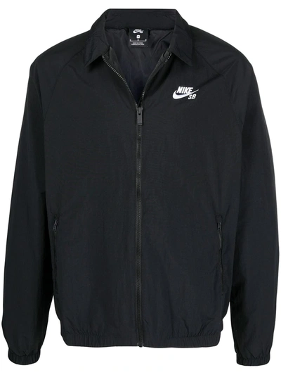 Shop Nike Logo-embroidered Bomber Jacket In Black