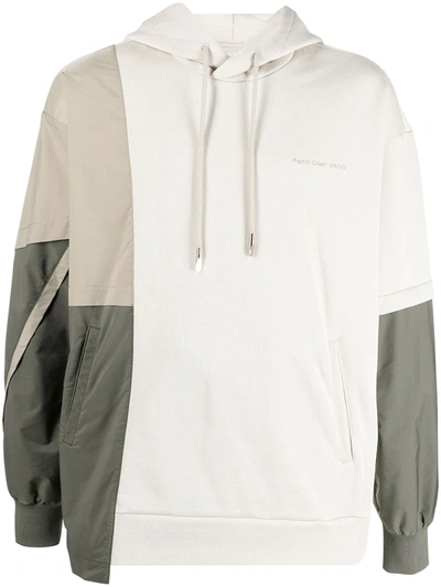 Shop Feng Chen Wang Colour-block Panelled Hoodie In Neutrals