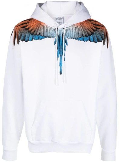 Shop Marcelo Burlon County Of Milan Wings Print Hoodie In White