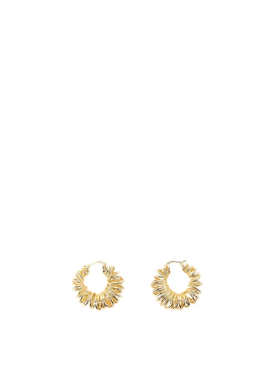 Shop Bottega Veneta Loop Earrings In Gold Color