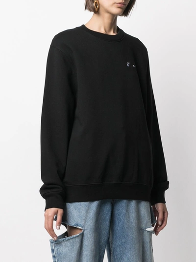 Shop Off-white Arrow Print Cotton Sweater In Black