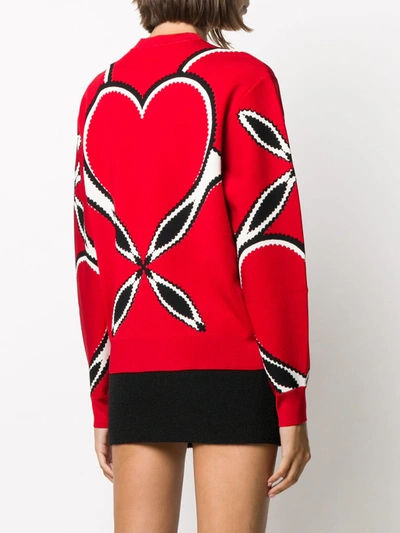 Shop Alexander Mcqueen Printed Sweater In Red