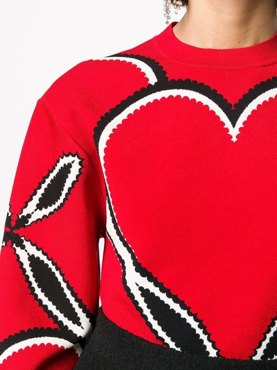 Shop Alexander Mcqueen Printed Sweater In Red