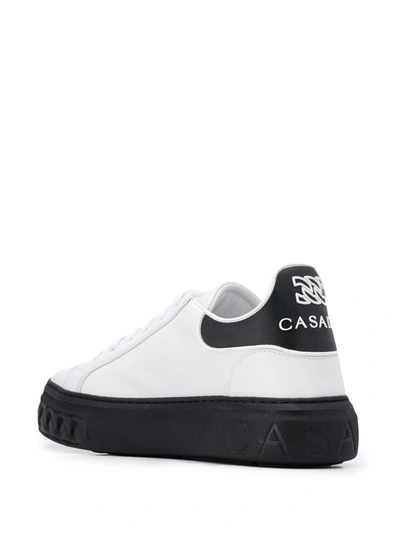 Shop Casadei Leather Sneakers In White
