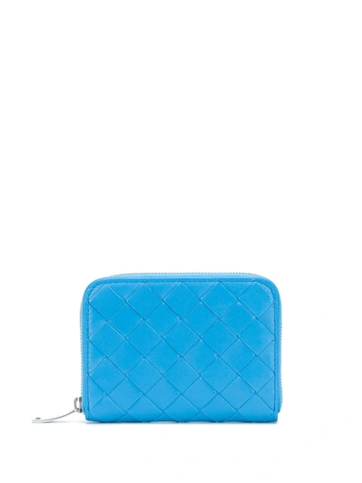 Shop Bottega Veneta Leather Coin Purse In Blue