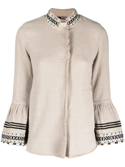 Shop Bazar Deluxe Cotton Blend Jacket In Beige