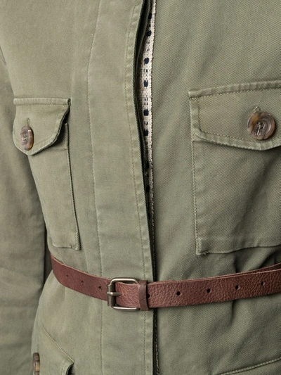 Shop Bazar Deluxe Cotton Safari Jacket In Green