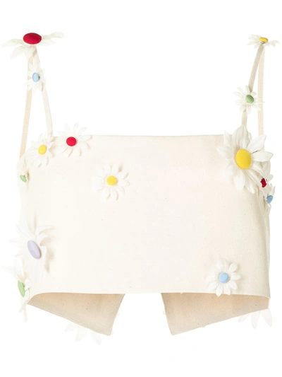 Shop Rosie Assoulin Floral-detail Crop Top In White