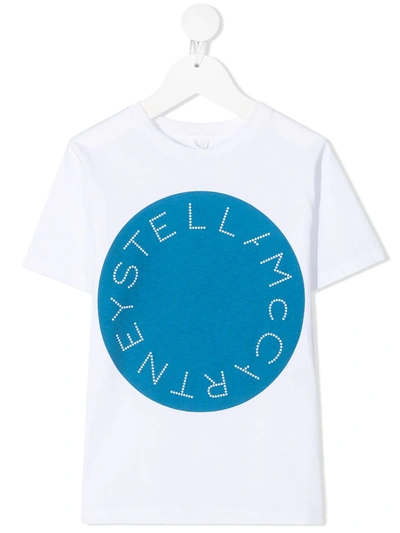 Shop Stella Mccartney Logo-print Short-sleeve T-shirt In White