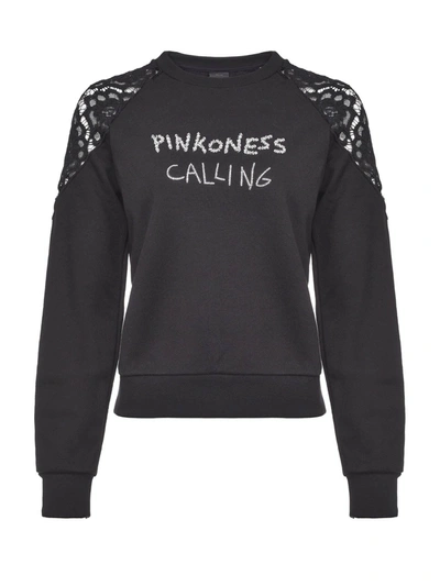 Shop Pinko Ness Calling Sweatshirt In Black