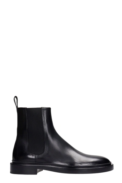 Shop Jil Sander Ankle Boots In Black Leather