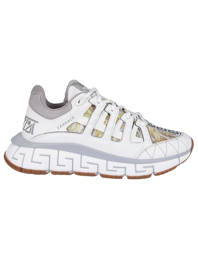 Shop Versace White Chain Reaction Sneakers