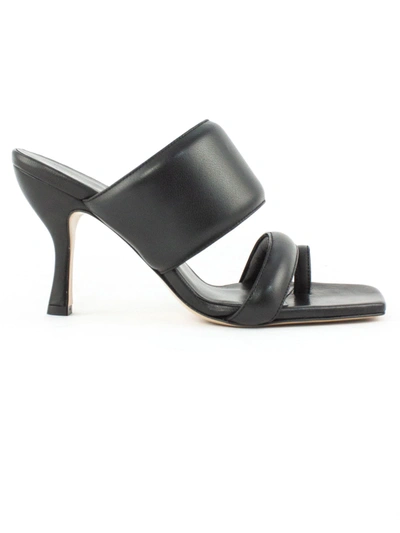 Shop Gia Couture Black Leather Mules Sandals In Nero