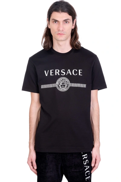 Shop Versace T-shirt In Black Cotton