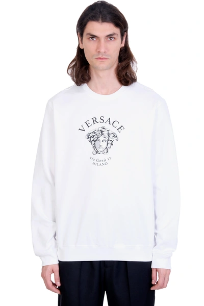 Shop Versace Sweatshirt In White Cotton