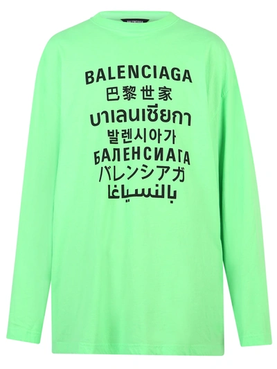 Shop Balenciaga Branded T-shirt In Green