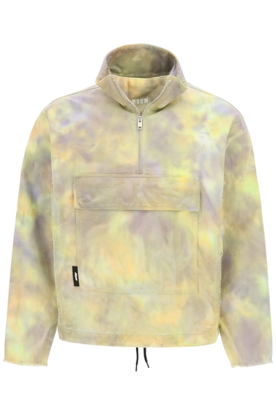 Msgm Printed Anorak Jacket In Wisteria (yellow)