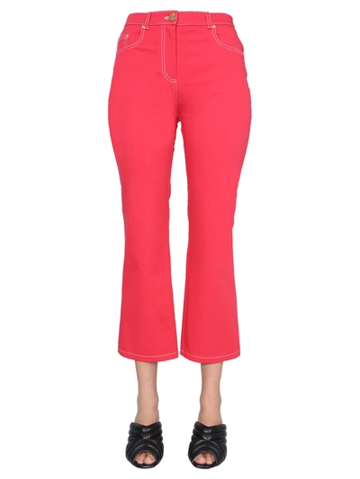 Shop Boutique Moschino Skinny Kick Jeans In Rosso