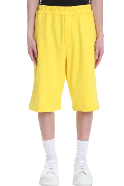 Shop Jil Sander Shorts In Yellow Cotton