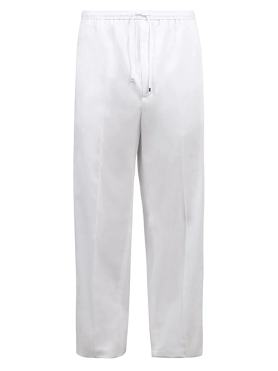 Shop Valentino Cotton Trousers In White