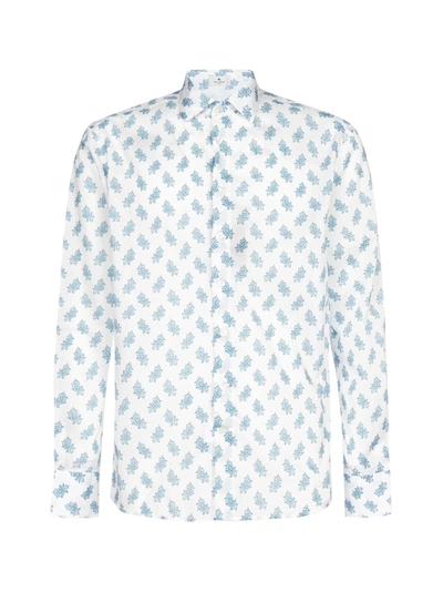 Shop Etro Paisley Print Cotton Shirt In Bianco