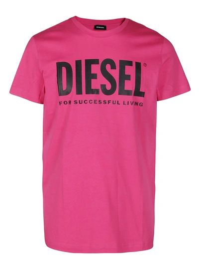 Shop Diesel Fuchsia Cotton T-shirt In Pink
