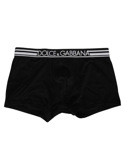 Shop Dolce & Gabbana Black Cotton Boxers In Nero