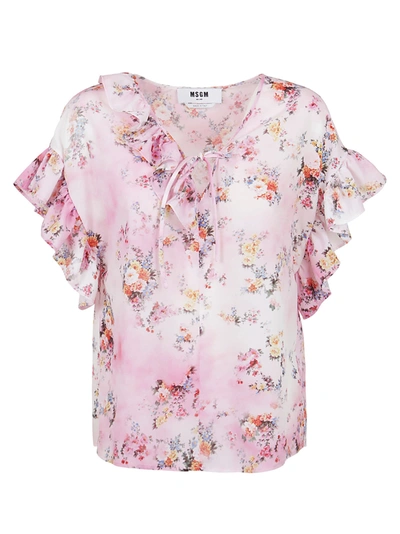 Shop Msgm Blouse In Pink