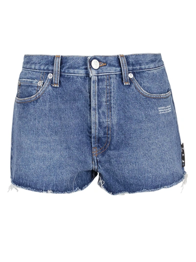 Shop Off-white Shorts Denim In Blue No Color