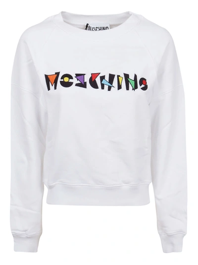 Shop Moschino Sweatshirt In Fantasia Bianco