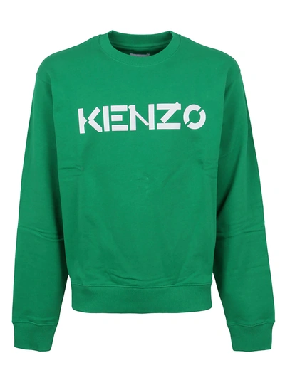 Shop Kenzo Logo Classic Sweat In Green