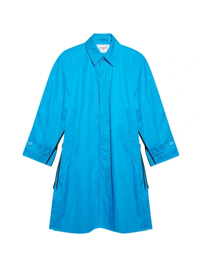 Shop Balenciaga Zip Carcoat In Cyclades Blue