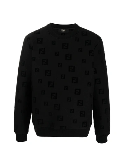 Shop Fendi Ff Chenille Jumper In Gme Black