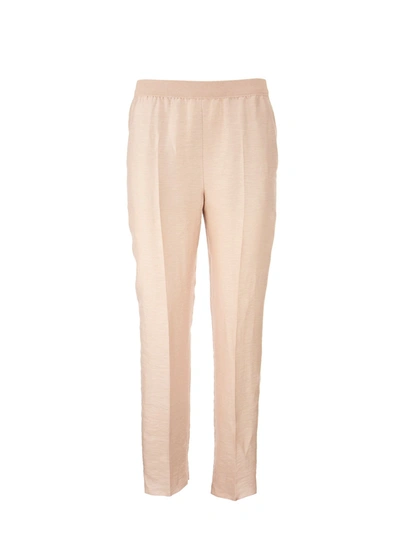 Shop Agnona Linen Blend Trousers In Light Pink