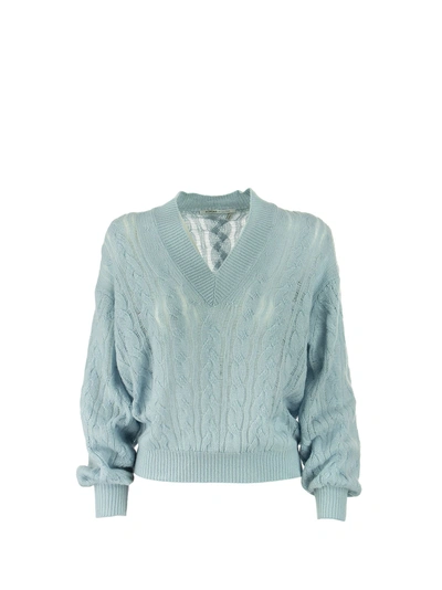 Shop Agnona Cashmere Sweater In Light Blue