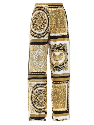 Shop Versace Barocco Pants In Multicolor