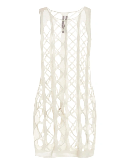 Shop Rick Owens Net Tank Dress In Beige