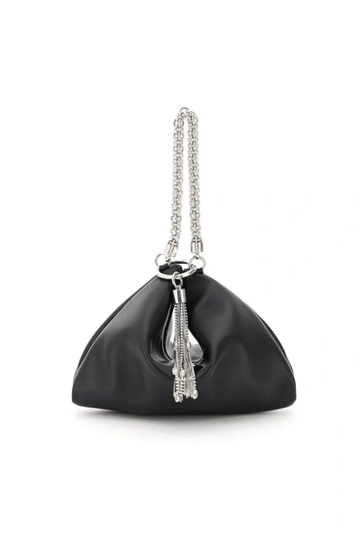 Shop Jimmy Choo Callie Evening Clutch With Chain In Black Silver (black)