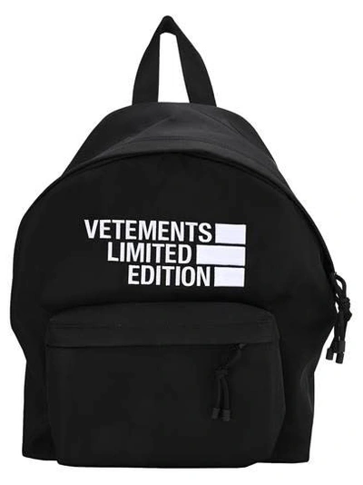 Shop Vetements Logo Limited Edition Backpack In Black