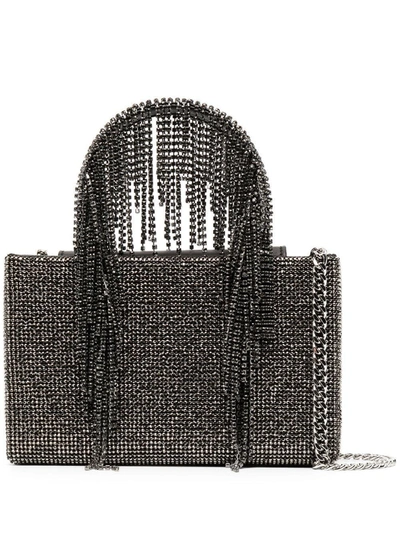 Shop Kara Midi Crystal Handbag In Black