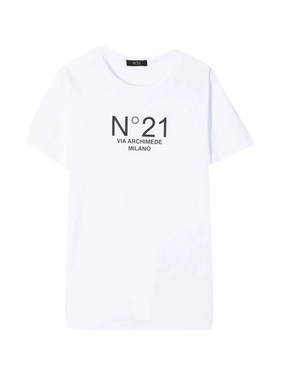 Shop N°21 White Teen N ° 21 Kids T-shirt In Bianco