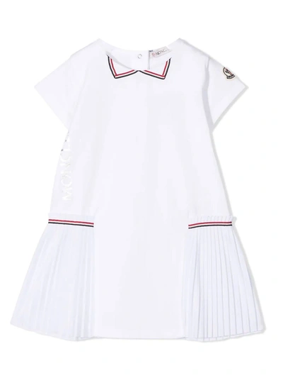 Shop Moncler White Stretch-cotton T-shirt Dress In Bianco