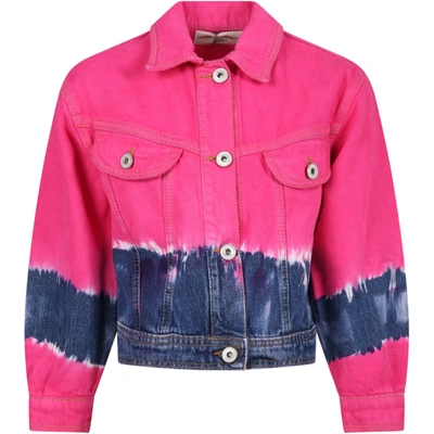 Shop Alberta Ferretti Multicolor Jacket For Girl In Fuchsia