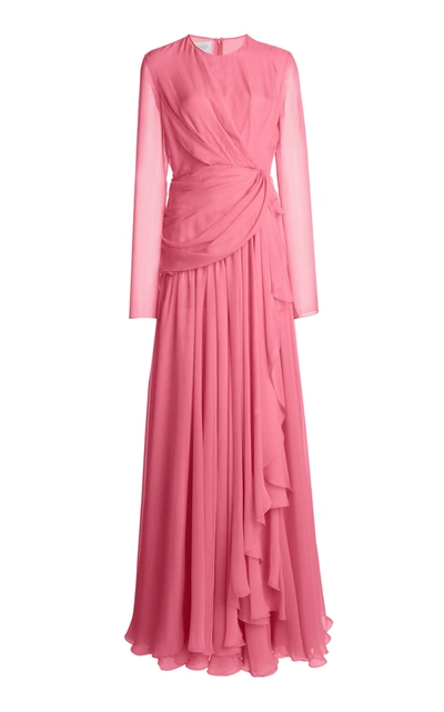 Shop Giambattista Valli Women's Draped Silk Georgette Gown In Pink