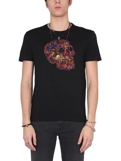 Shop Alexander Mcqueen "london Skull" T-shirt In Black